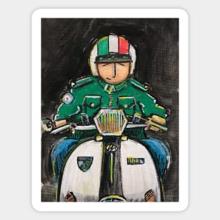 Retro Scooter, Classic Scooter, Scooterist, Scootering, Scooter Rider, Mod Art Sticker